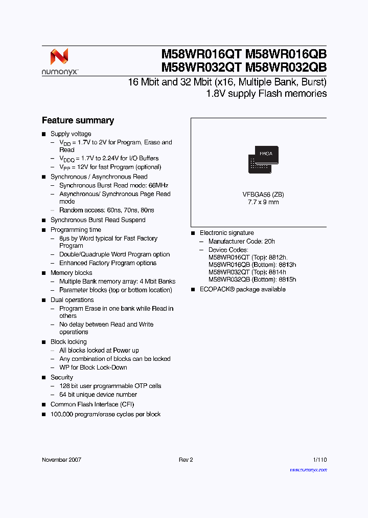 M58WR016QB60ZB6_4198945.PDF Datasheet