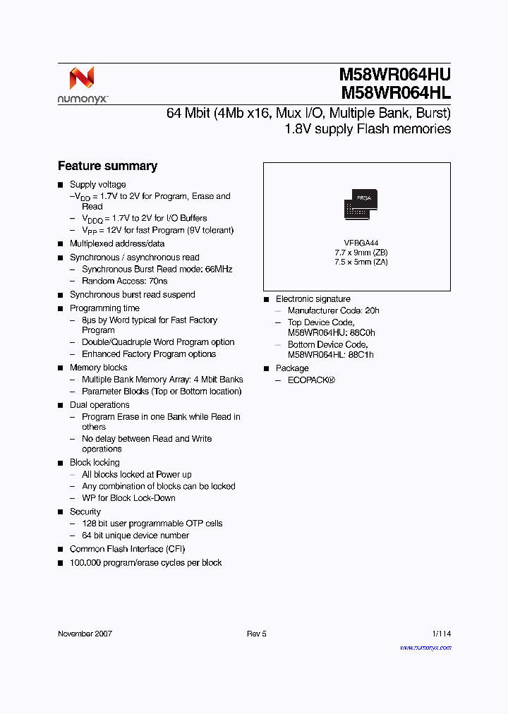 M58WR064HL_4780363.PDF Datasheet