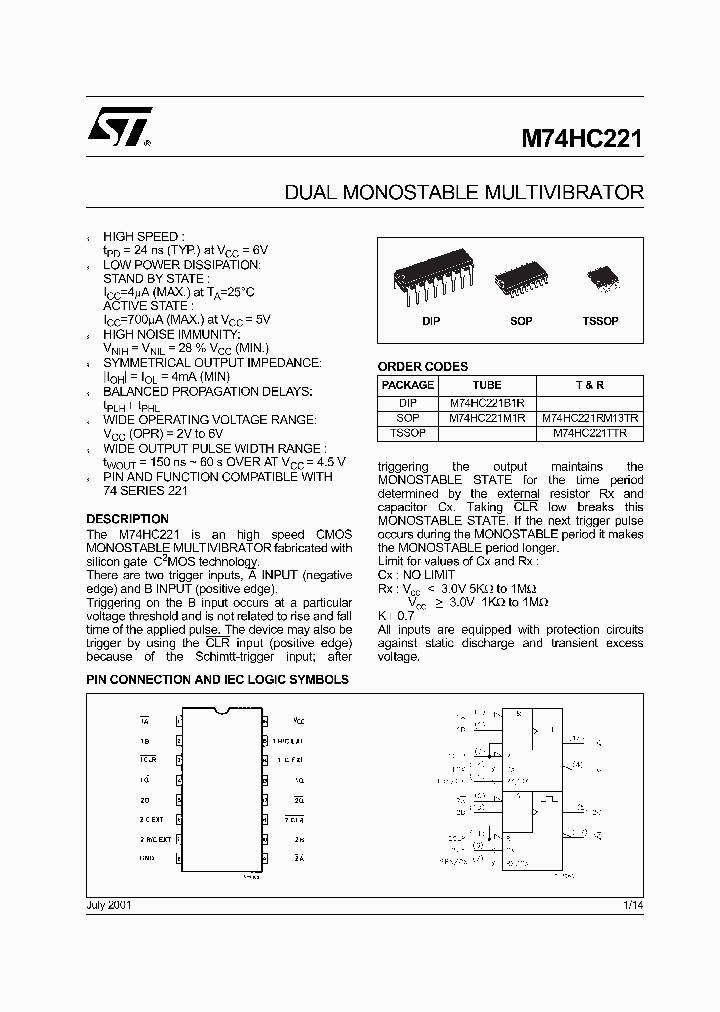 M74HC221RM13TR_4297140.PDF Datasheet