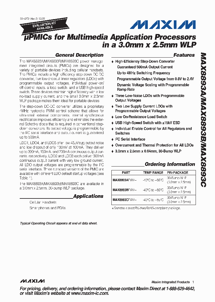 MAX8893BEWV_4645529.PDF Datasheet