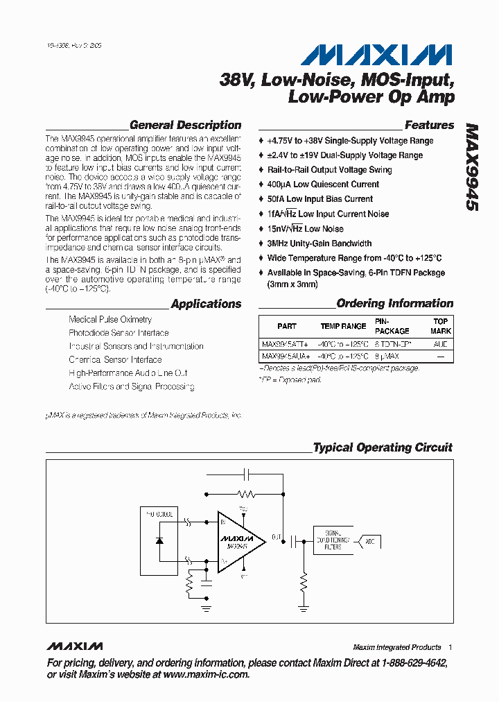 MAX9945ATT_4465365.PDF Datasheet