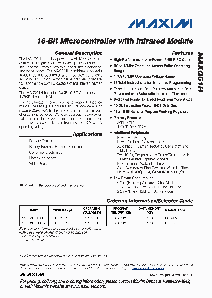 MAXQ61H10_4890366.PDF Datasheet