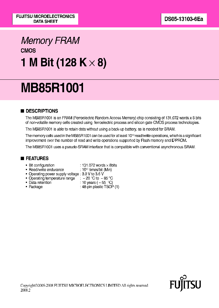 MB85R1001_4645287.PDF Datasheet