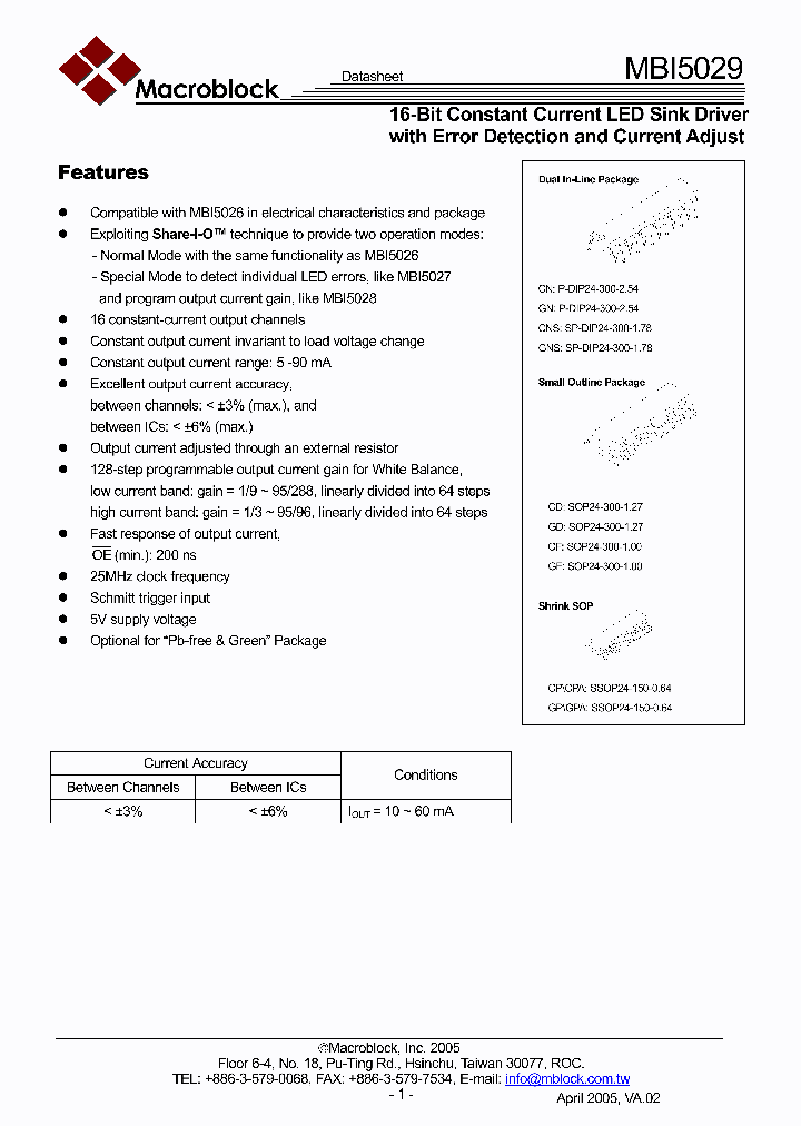 MBI5029_4893837.PDF Datasheet