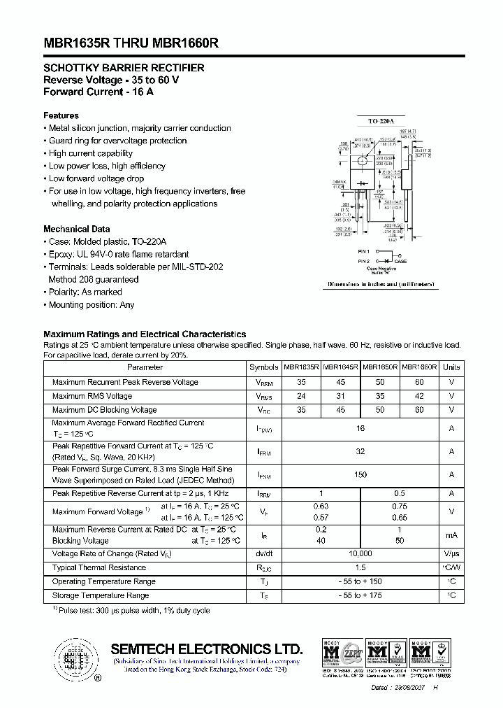 MBR1650R_4543589.PDF Datasheet