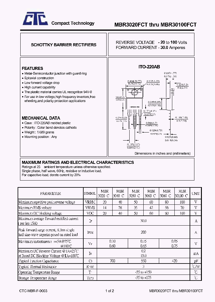 MBR3020FCT_4730237.PDF Datasheet