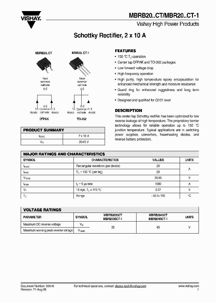 MBRB2045CTTRL_4591146.PDF Datasheet