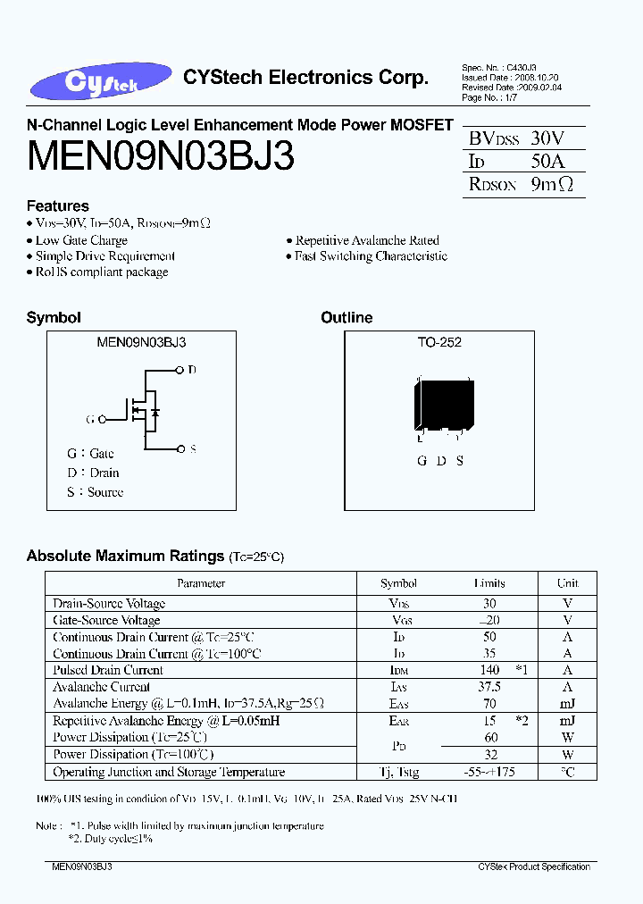 MEN09N03BJ3_4521219.PDF Datasheet