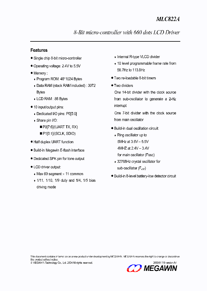MLC822A_4502757.PDF Datasheet