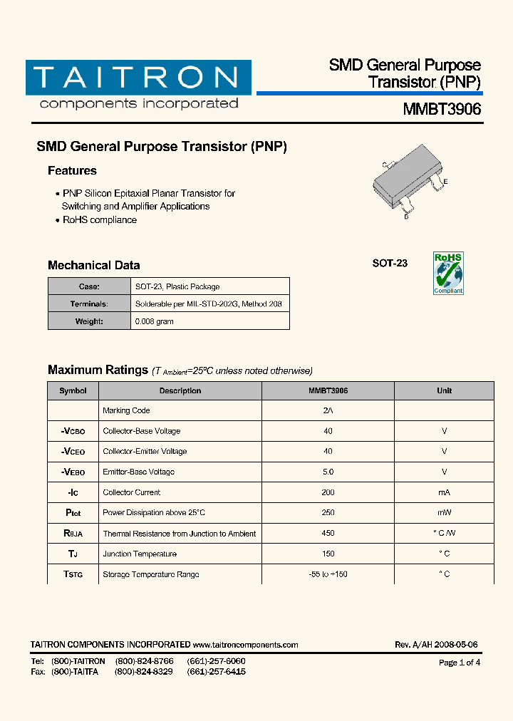 MMBT3906_4332095.PDF Datasheet