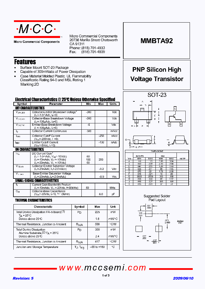 MMBTA92-TP_4737388.PDF Datasheet