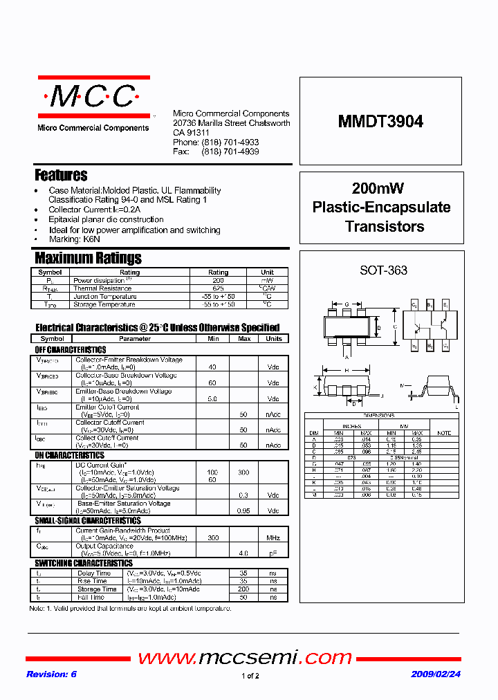 MMDT3904-TP_4795040.PDF Datasheet