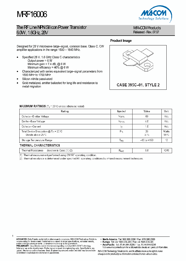 MRF16006_4554506.PDF Datasheet