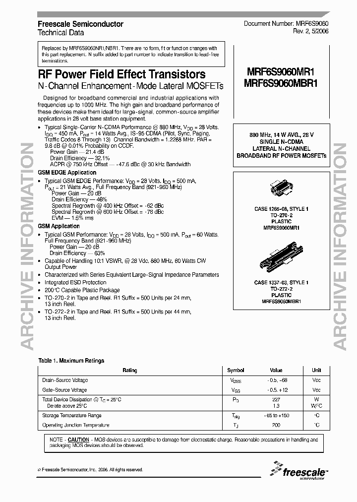 MRF6S9060MBR1_4379078.PDF Datasheet