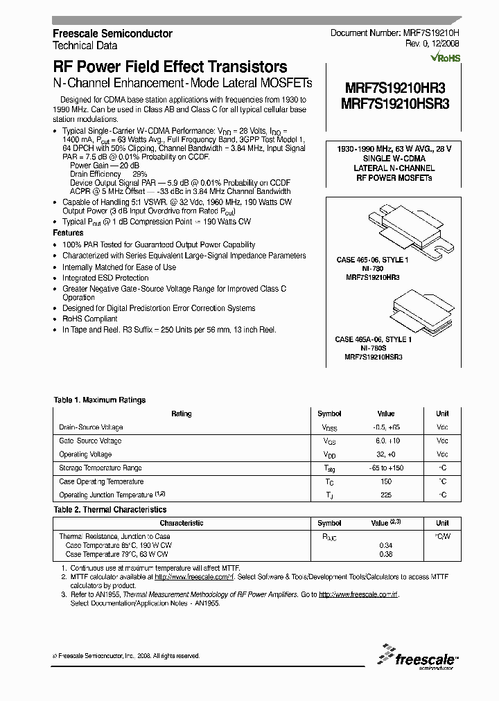 MRF7S19210HR3_4396711.PDF Datasheet