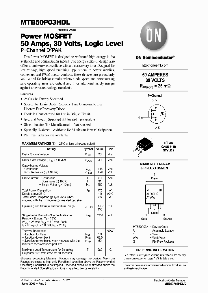 MTB50P03HDLT4_4880868.PDF Datasheet