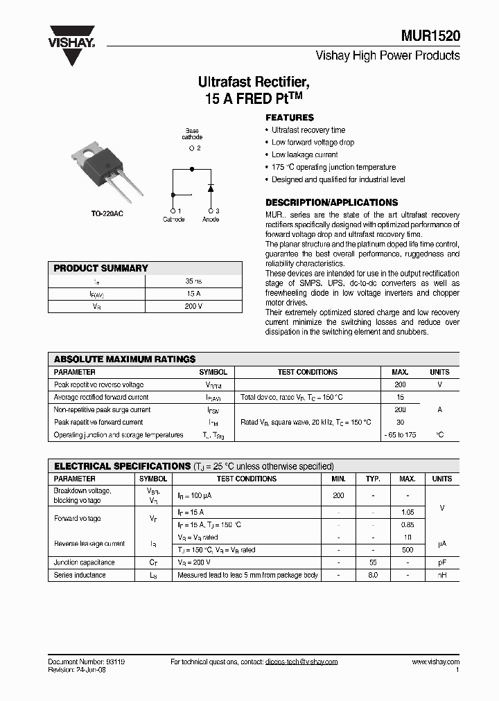 MUR1520_4275267.PDF Datasheet