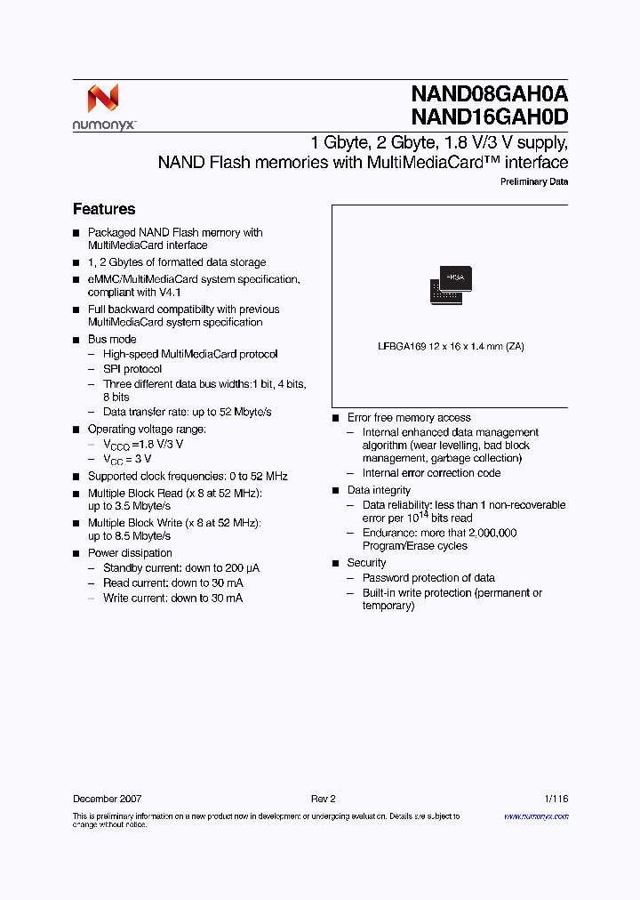 NAND16GAH0D_4243588.PDF Datasheet