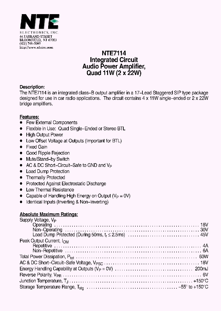 NTE7114_4250168.PDF Datasheet