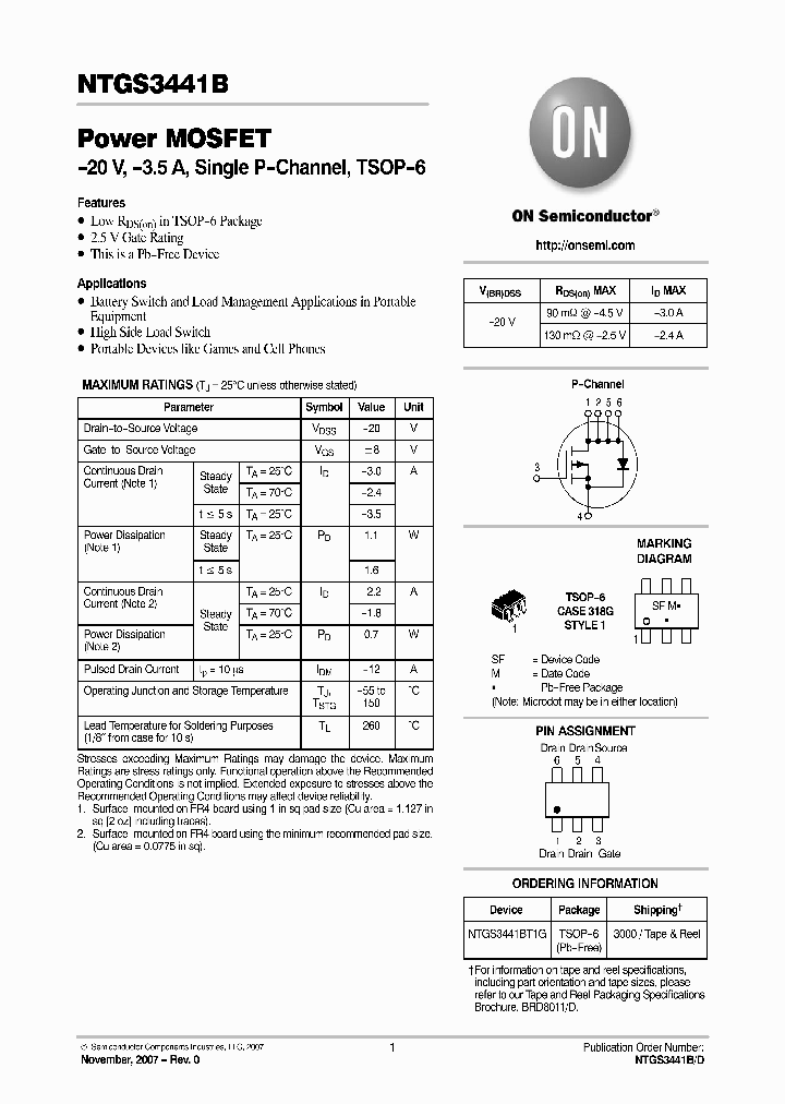 NTGS3441B_4751251.PDF Datasheet