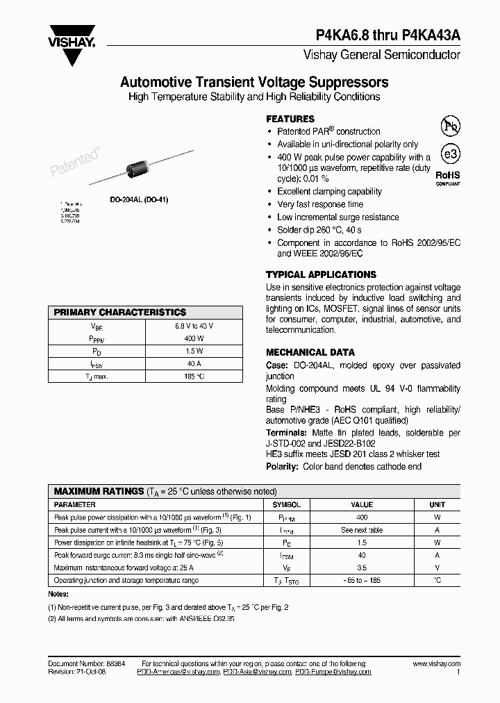 P4KA12A_4260693.PDF Datasheet