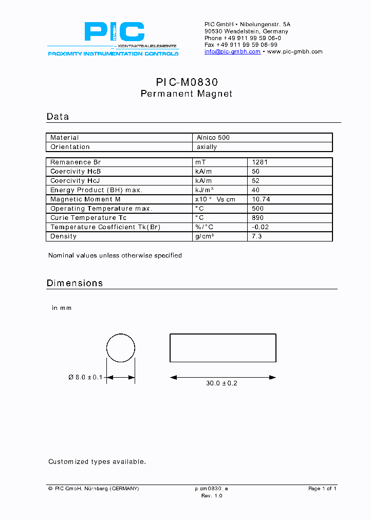 PIC-M0830_4557925.PDF Datasheet