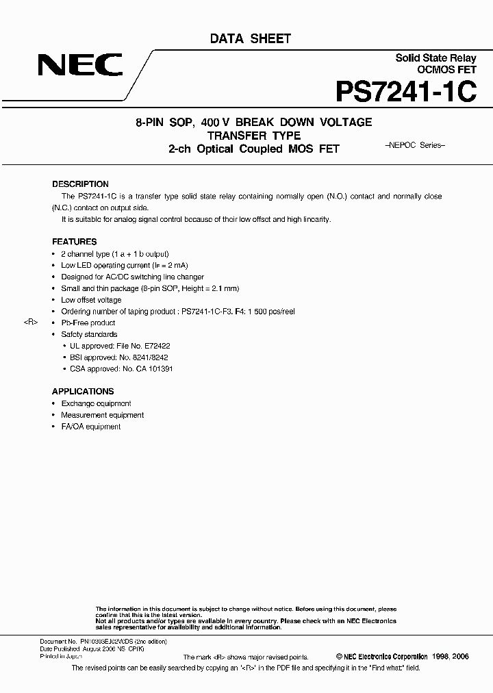 PS7241-1C-F3-A_4479768.PDF Datasheet