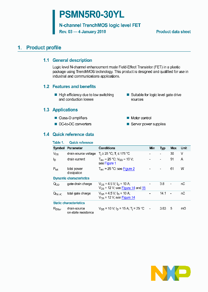 PSMN5R0-30YL10_4581663.PDF Datasheet