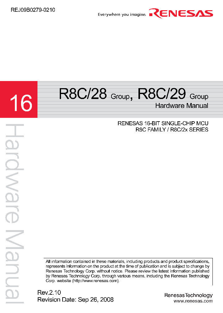 R5F21292SDXXXSP_4256954.PDF Datasheet