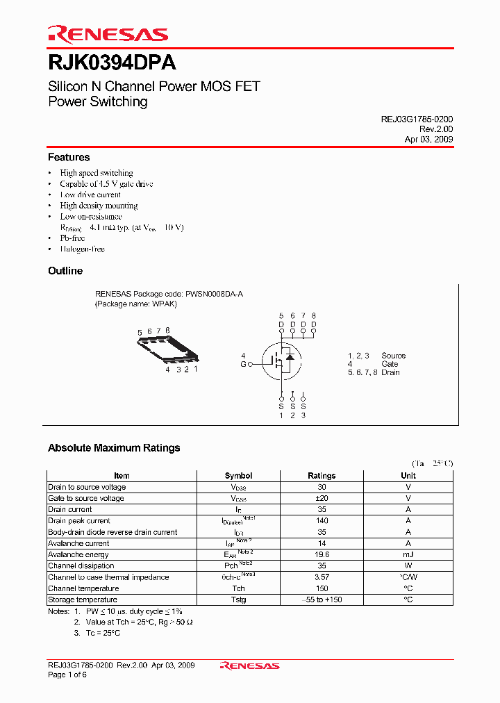 RJK0394DPA_4420975.PDF Datasheet