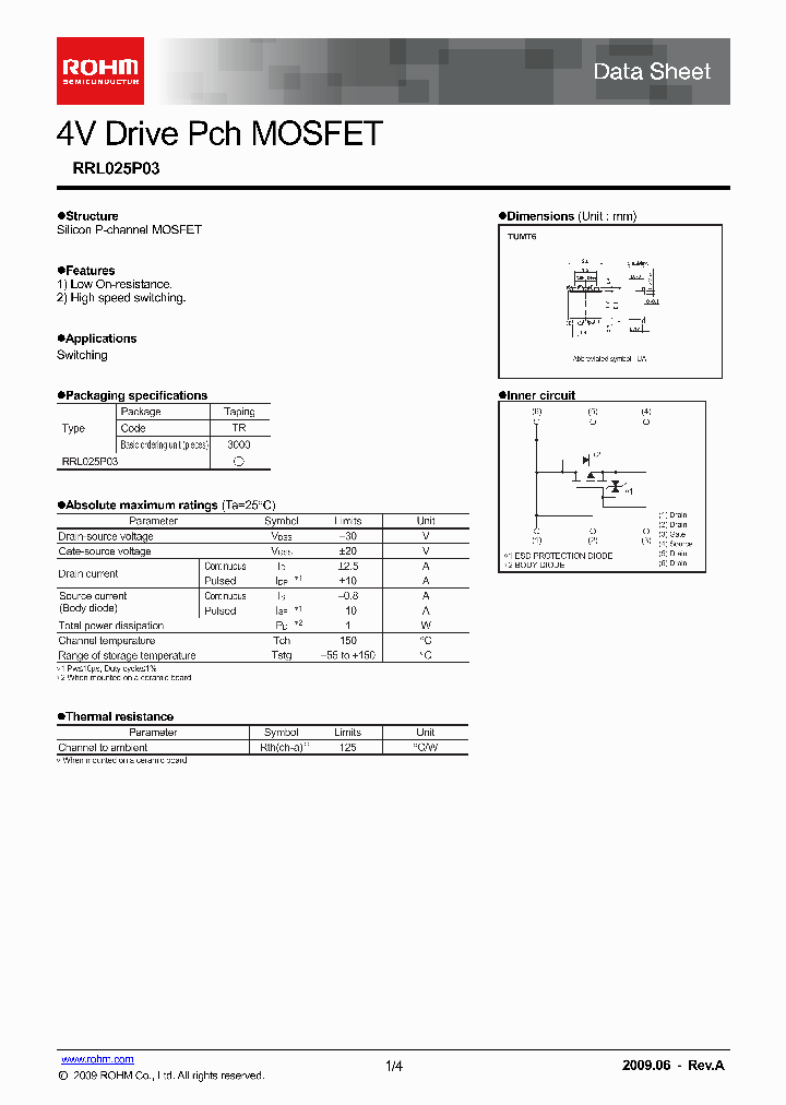 RRL025P03_4729119.PDF Datasheet