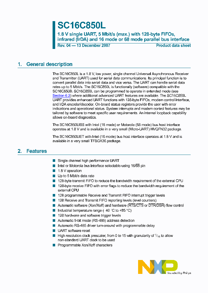 SC16C850L_4919433.PDF Datasheet
