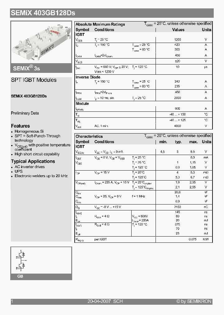 SEMIX403GB128DS07_4200288.PDF Datasheet