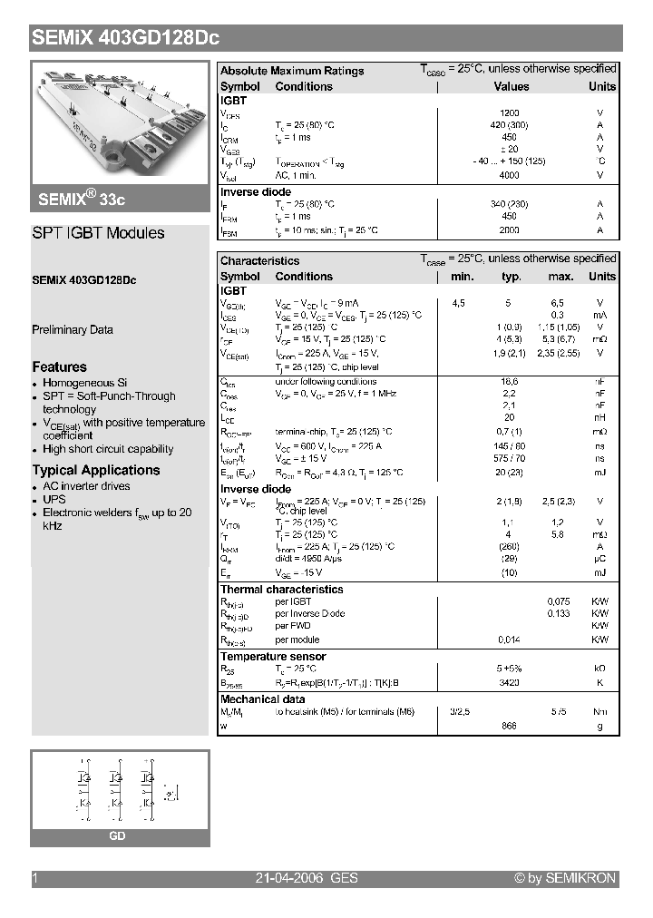 SEMIX403GD128DC_4200292.PDF Datasheet