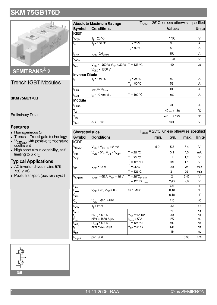 SKM75GB176D_4231254.PDF Datasheet