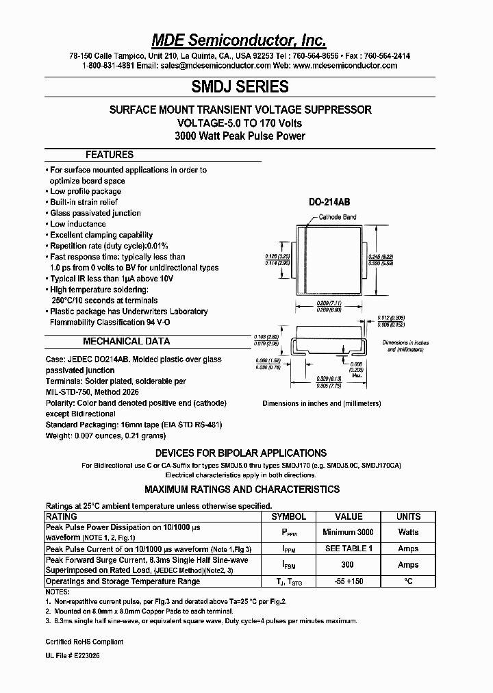 SMDJ22A_4526312.PDF Datasheet