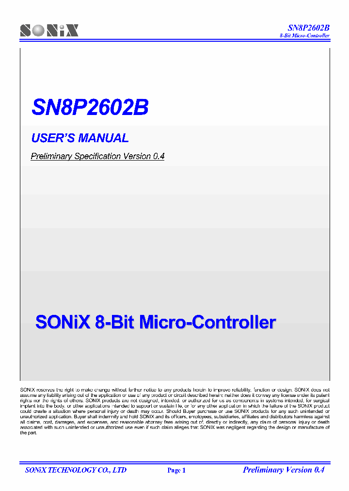 SN8P2602B_4471057.PDF Datasheet