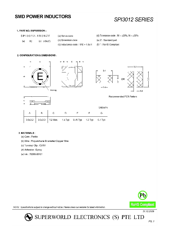 SPI3012_4634253.PDF Datasheet