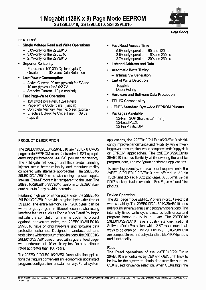 SST29EE010-150-3I-E_4566010.PDF Datasheet