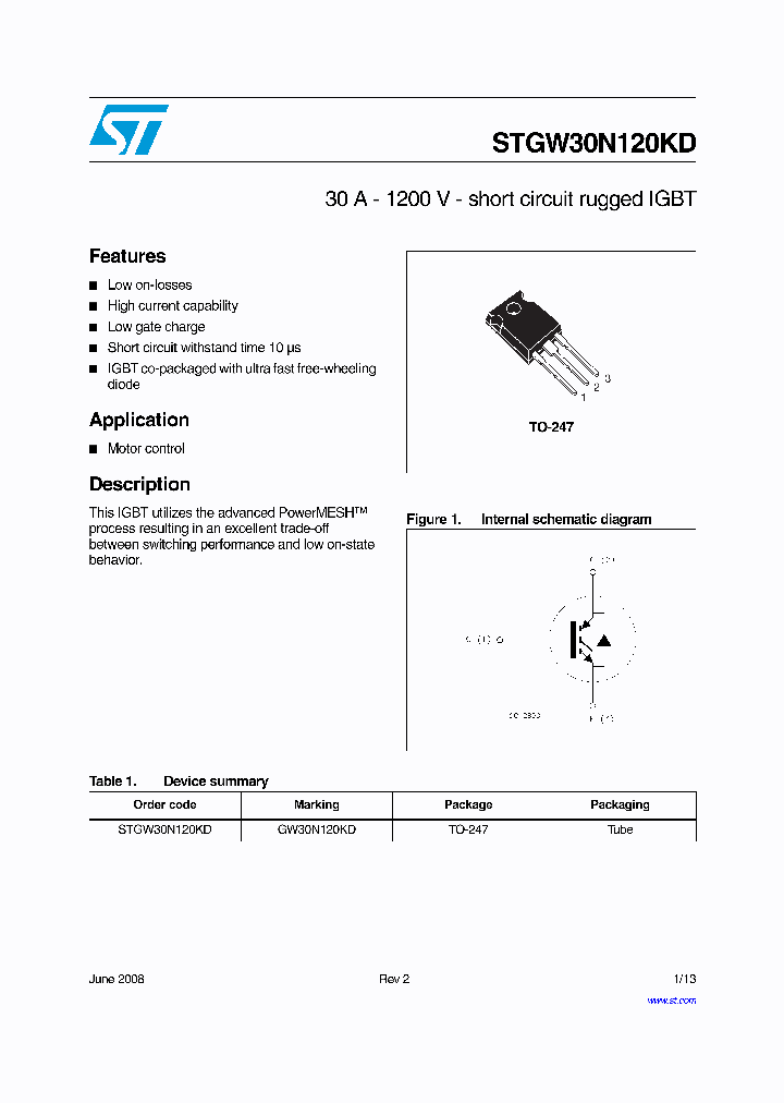 STGW30N120KD_4239505.PDF Datasheet