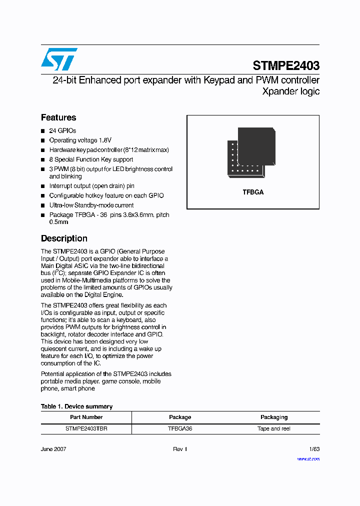 STMPE2403_4221927.PDF Datasheet