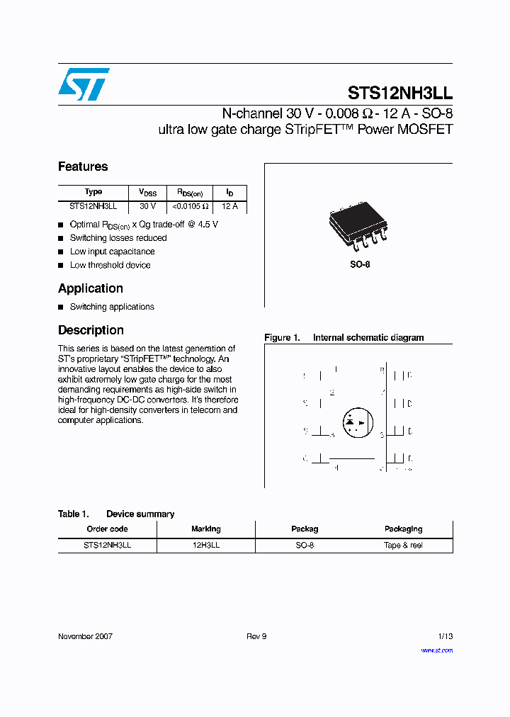 STS12NH3LL_4246477.PDF Datasheet