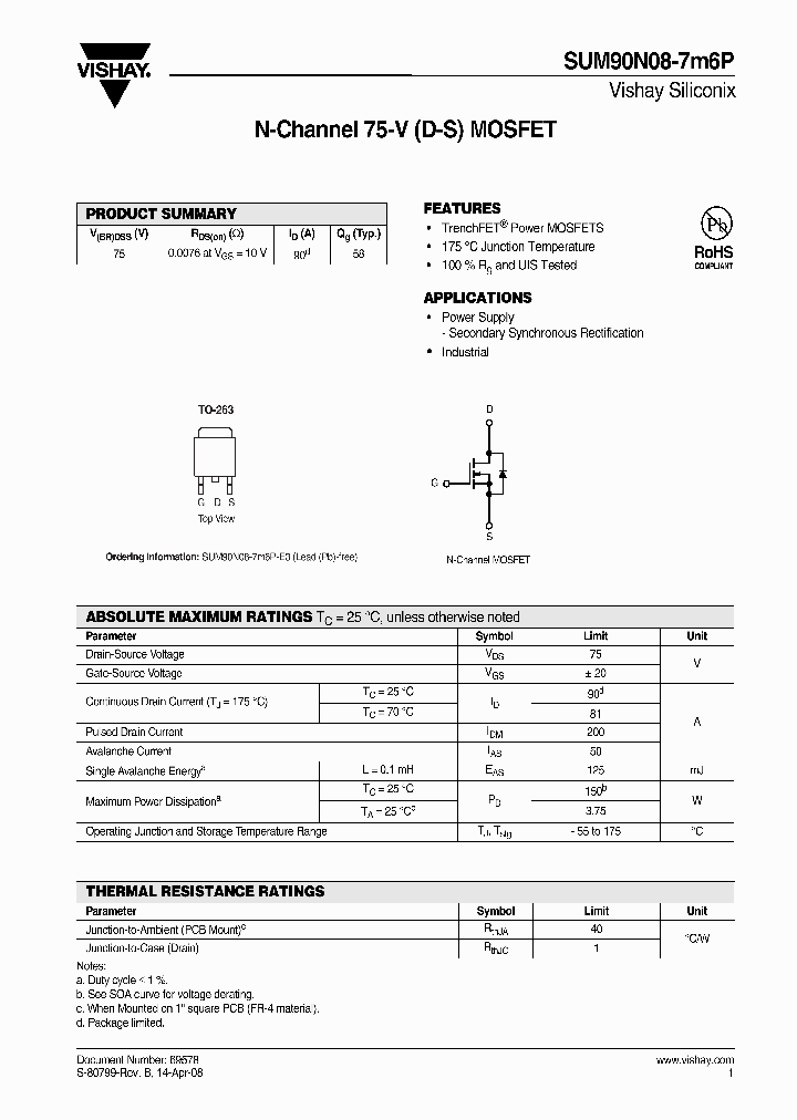 SUM90N08-7M6P_4258221.PDF Datasheet