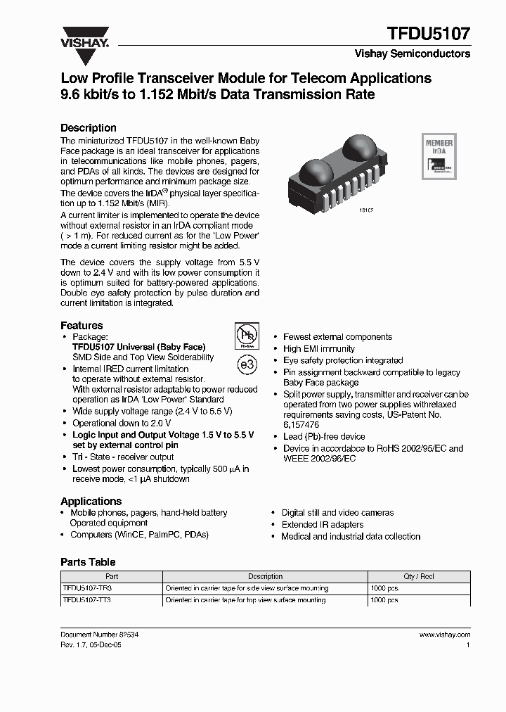 TFDU510705_4544515.PDF Datasheet