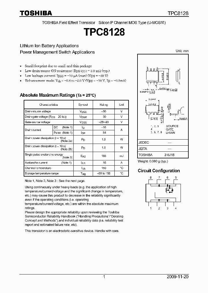 TPC8128_4797103.PDF Datasheet