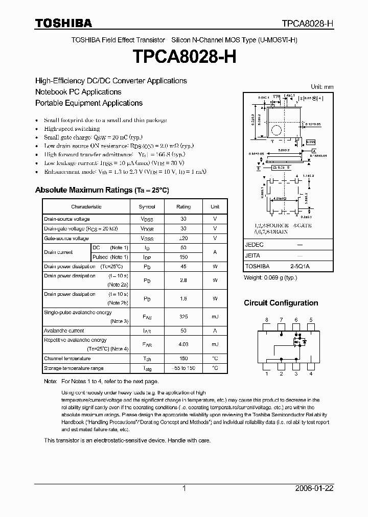 TPCA8028-H_4556146.PDF Datasheet