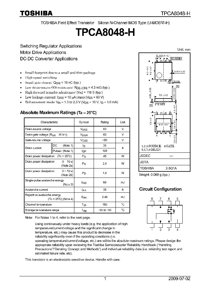 TPCA8048-H_4597336.PDF Datasheet