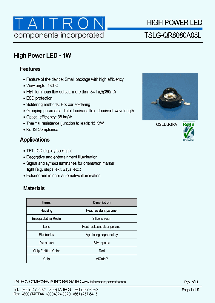 TSLG-QR8080A08L-92-TR70_4197466.PDF Datasheet