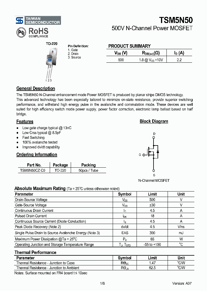 TSM5N50CZC0_4646980.PDF Datasheet