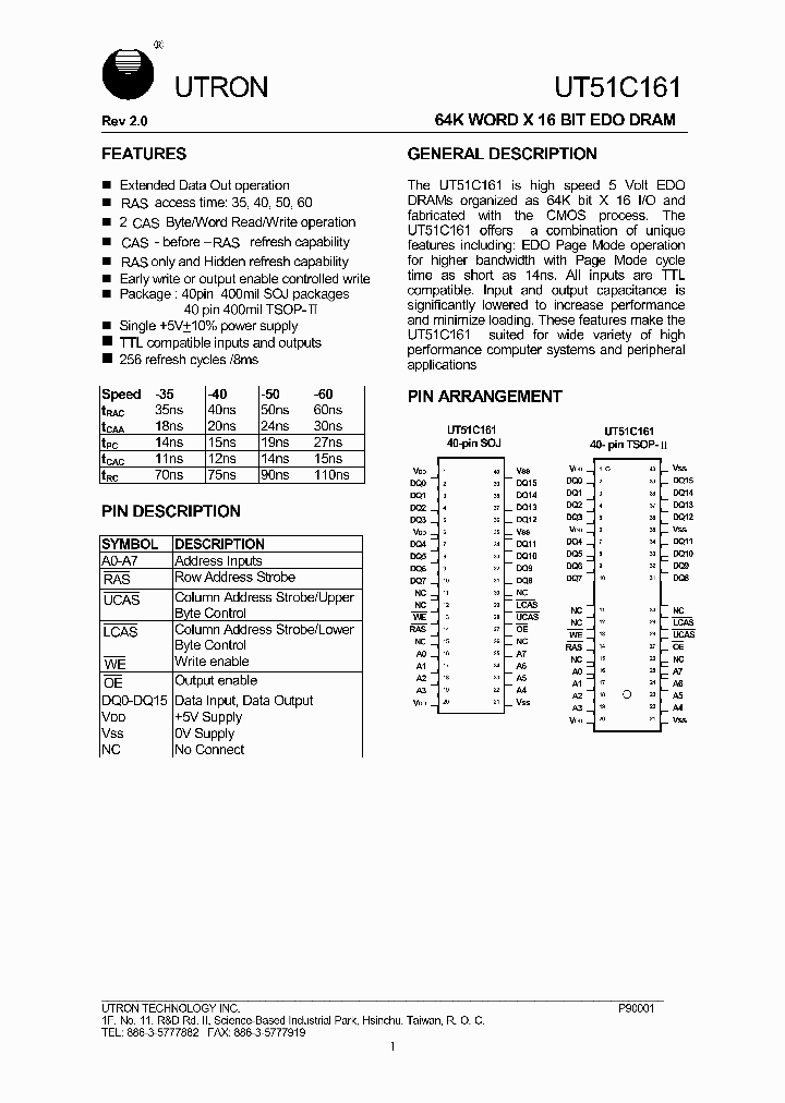 UT51C161MC-50_4911917.PDF Datasheet